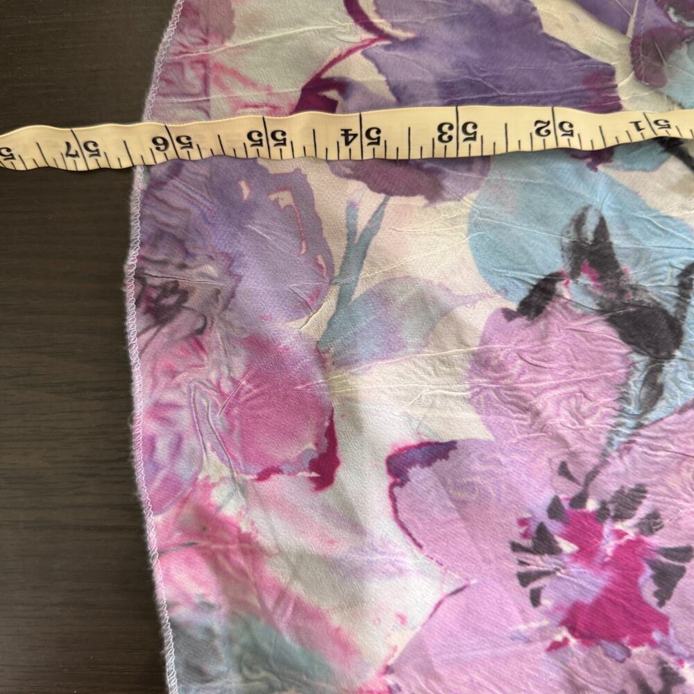 Komarov Dress Womens Medium Floral Watercolor Ruffle Maxi Crinkle Wedding Guest - Picture 8 of 9